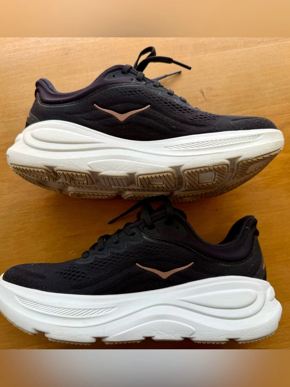 Hoka Women’s Black and White Bondi 9 Running Shoes